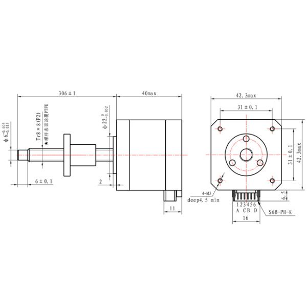 1,8 тело 2.0A Stepper мотора Tr8*4 40mm NEMA 17 степени для механической обработки