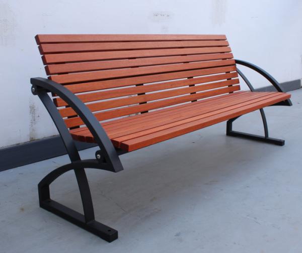Glossy Matte Finish Solid Wood Garden Bench Seat With Back 1540mm Length