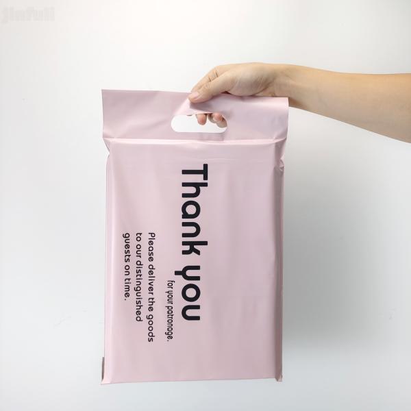 Pink Purple Eco Plastic Postage Poly Mailing Bags Waterproof With Handle