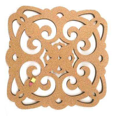 Durable Hollow Carved Decorative Cork Boards 12''X12'' Waterproof