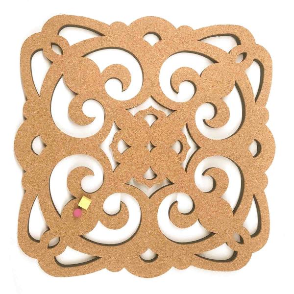 Durable Hollow Carved Decorative Cork Boards 12''X12'' Waterproof