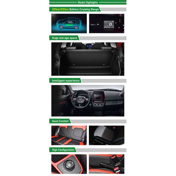 Автомобиль 100km/h автомобиля энергии Dongfeng электрический SUV FWD левой руки новый