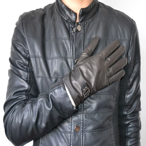 Customized Mens Soft Leather Gloves Plain Style Various Sze Colors Eco - Friendly