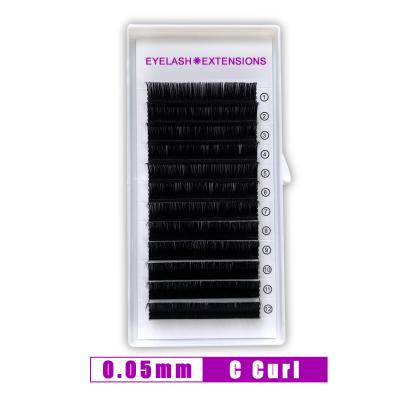 Customized Russian Volume Eyelash Extensions C Curl Type 0 . 05mm Thickness