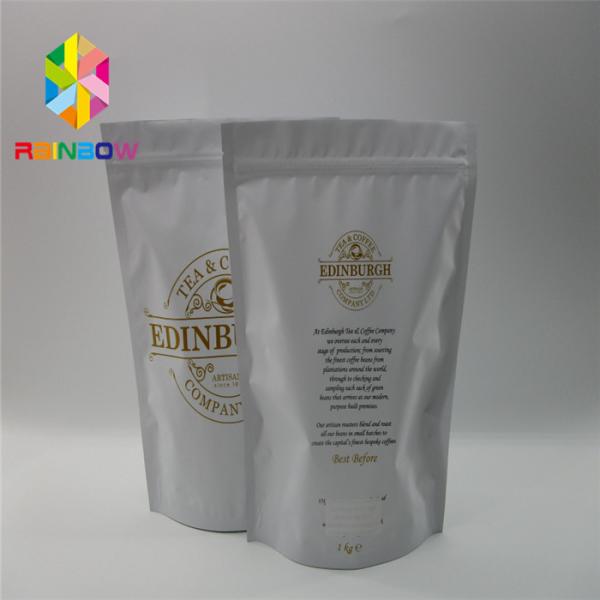 Laminated Aluminum Foil Plastic Pouches Packaging , Heat Sealed Stand Up Bags With Valve