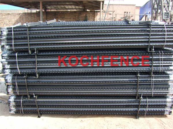 Studded 6ft Green Painted Use Steel Fence Posts For Wood Fences / Garden Decoration