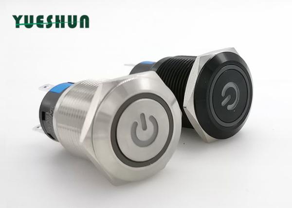 Waterproof LED Light 19mm Push Button Switch Orange Yellow Angle Eyes Illuminated