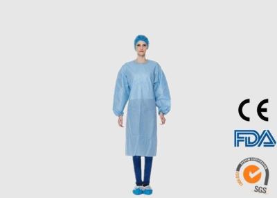 40G SMS Disposable Protective Wear , Blood Proof Blue Surgical Gown