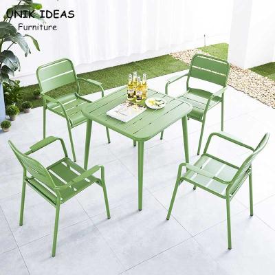 O pátio que jantam cadeiras e a tabela ajustaram o jardim de alumínio moderno 61x61x84cm exteriores do metal