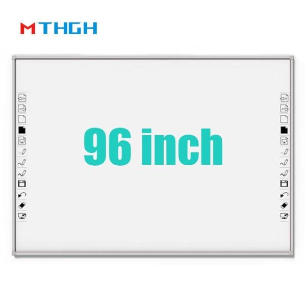 96 Inch Smart Interactive Whiteboard with 10 Point Touch and Tempered Glass Surface for Education and Conference