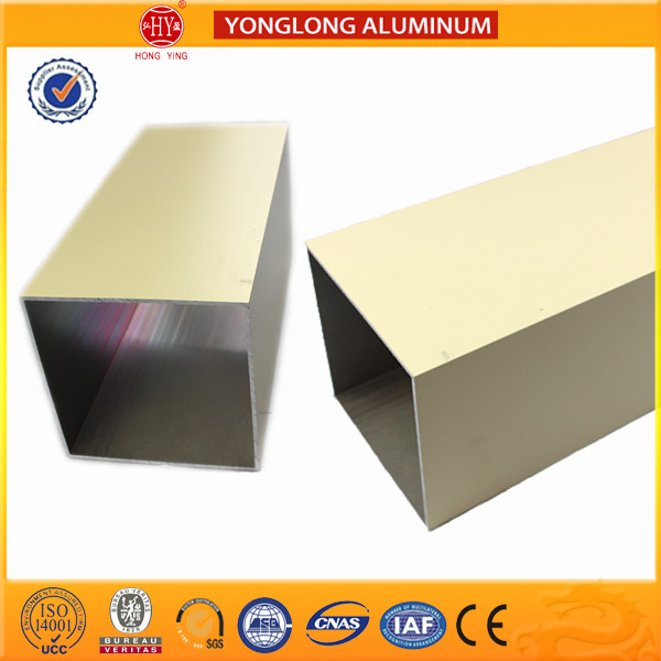 Rectangle Raw Powder Coated Aluminium Extrusions Surface Brightness