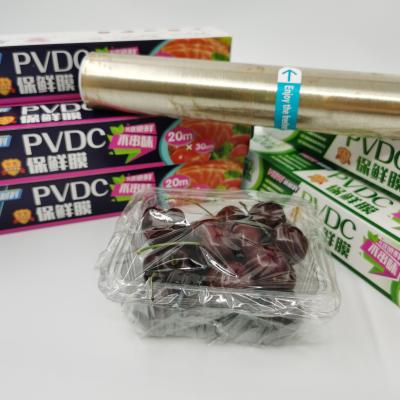 High Barrier PVDC Cling Film Wrapping Easy Attach Food Stretch Wrap Film Roll BPA Free
