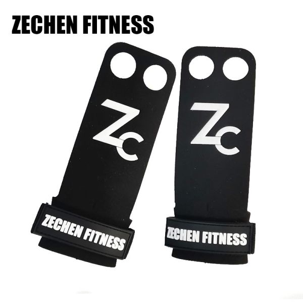 3 Mm Crossfit Hand Grips 2 Hole Black Suede Microfiber LeatherGymnastics Palm Protect