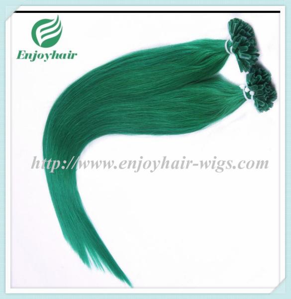 Nail U-Tip Hair 10-28 100s/pack green#color Straight Human Hair malaysian hair extension