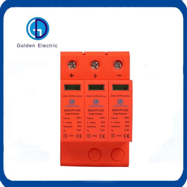 20ka SPD House Power Surge Protector 3p DC 1000V Protector Arrester Device DIN Rail Lightning Protection