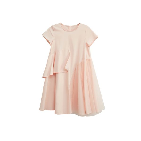 Regular Sleeve Style Layered Dress Knee-length Tulle Baby Girl Dress for Birthday Party