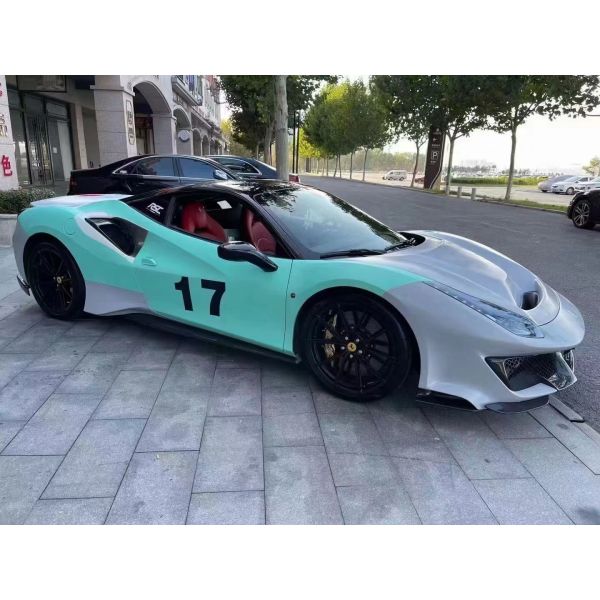 Auto Parts ForFerrari 488 Body Kit 488 Upgraded PistA-style Front and Rear Bumper Bonnet Spoiler Carbon Fiber Body Kit