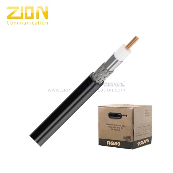 Plenum CMP Rated RG59 Coaxial Cable 20 AWG CCS 60% AL Braid 75 Ohm Drop Cable