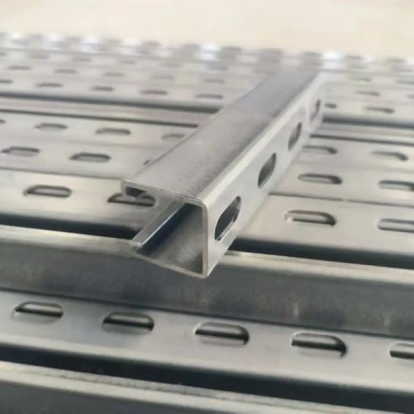 Perforated C Channel Single Steel Rails Galvanized Strut Channel For Industrial Construction Material