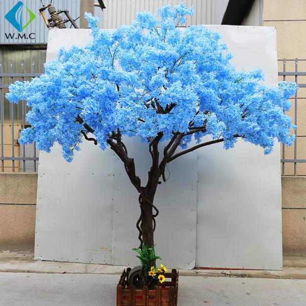 Blue Purple Fake Cherry Blossom Tree For Interior Decoration 3m Height