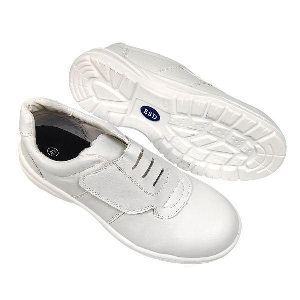 White PU Sole ESD Anti-Static Anti Smashing Labor Protection Shoes Breathable Anti-Static Steel Toe Safety Shoes