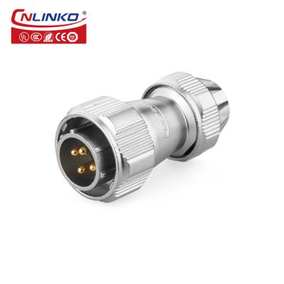 CNLINKO M20 4 Pin Waterproof Connector Plug Socket Male Female Panel Mount Power Cable Connector Rated Current 20A