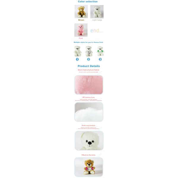 Custom Colorful Teddy Bear Sublimation Blank Printable Teddy Bear T-Shirt With Heart Pillow For Gifts Birthday Valentine'S Day