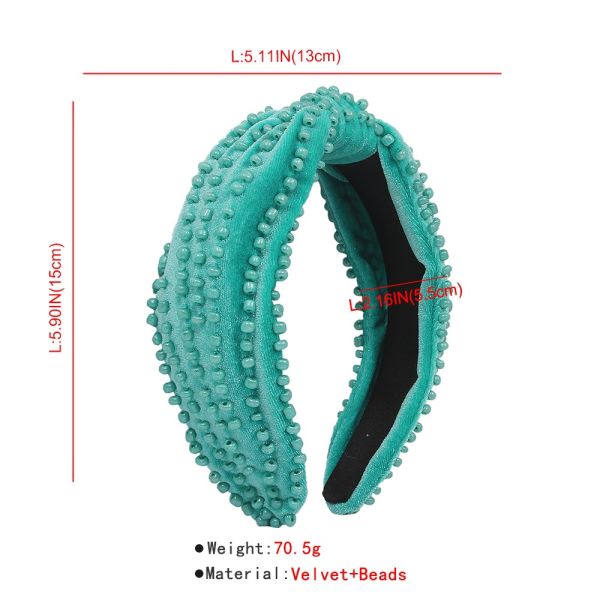 cute Baroque handmade beaded headbands wide fabric headbands with bow hair accessories Yiwu wholesale