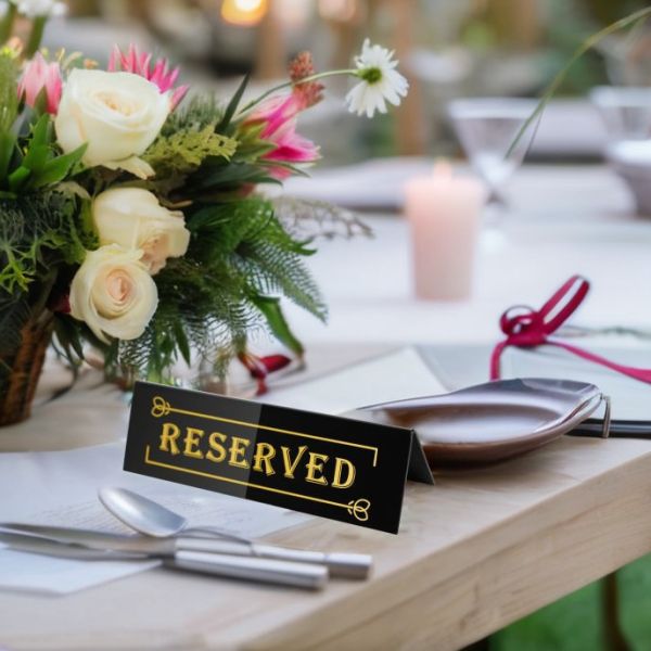 Elegante mesa reservada tablero acrílico para bodas oficinas restaurantes