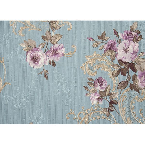 Papel de parede americano 0.53*9.5M do estilo country do vintage do teste padrão de flor