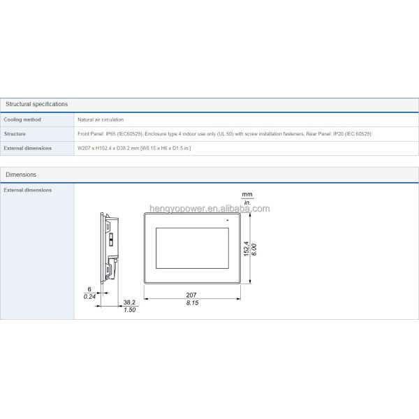 Proface HMI 7inch Touch Screen PFXGP4402WADW for Industrial Automation with CE Certification