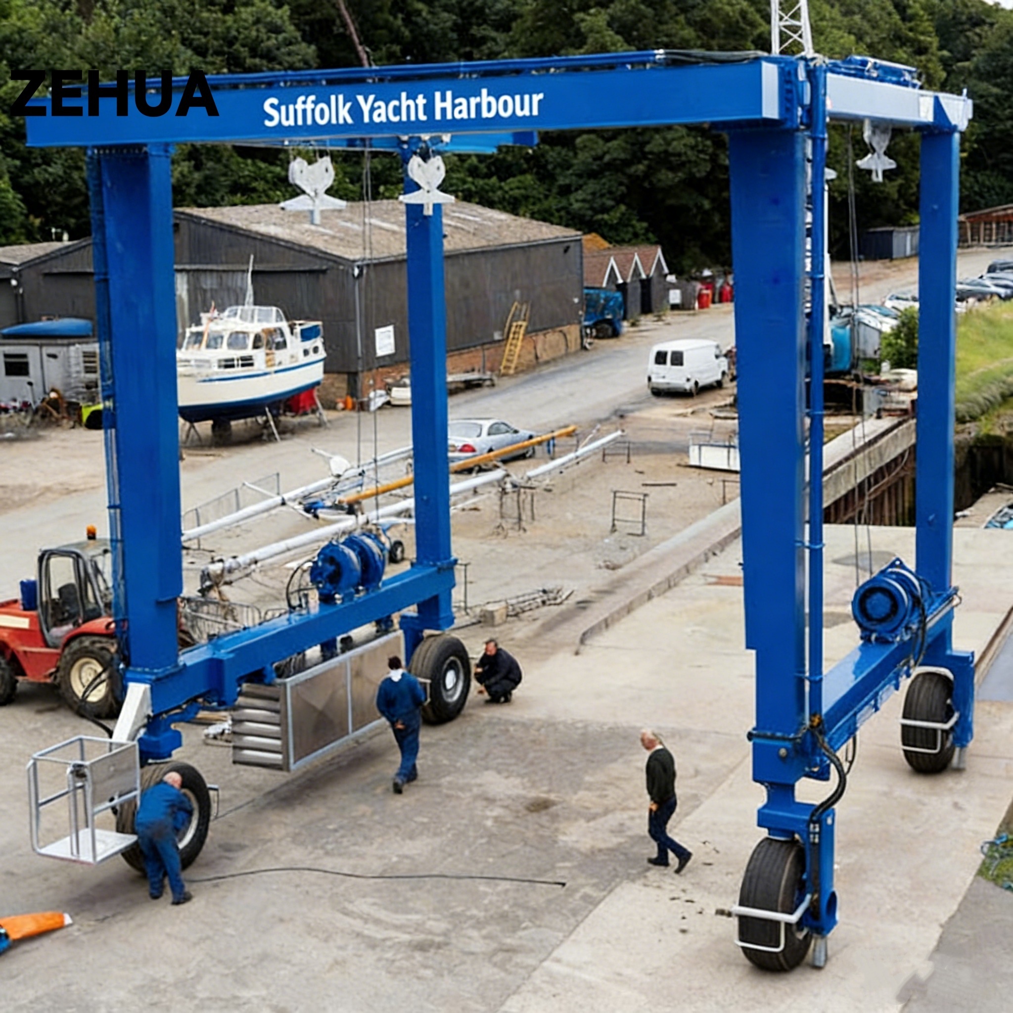 Zehua Crane 20T Marine Boat Lifting Crane Yacht Crane for Ship Vessel Dock Harbor
