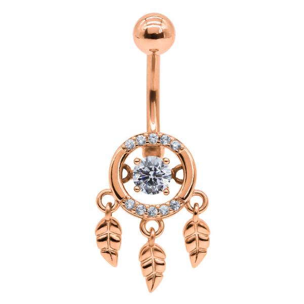 Barra de aço cirúrgica 10mm da barriga da joia de Diamond Dream Catcher Body Piercings