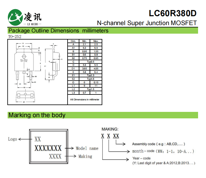 TO-252 MOSFET высокого напряжения 11A 600V 338mΩ для адаптера светодиодного освещения