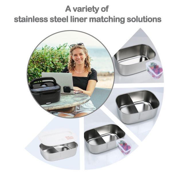 Durable Hassle-Free Portable Food Warmer 304 Stainless Steel Food 1.5L Heating Electric Lunch Box For Office