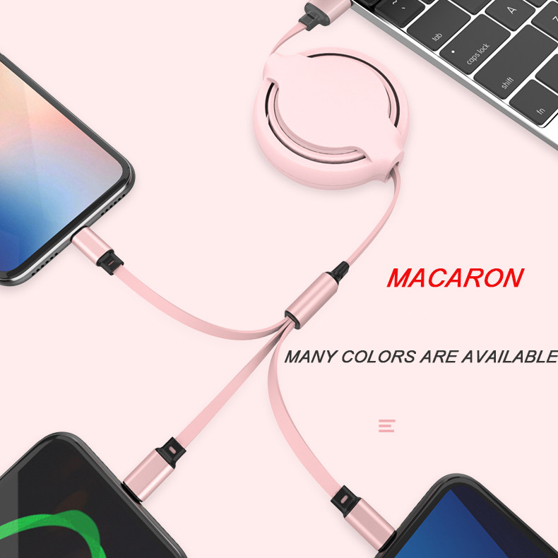 Extendable 3 в 1 8Pin данном по USB Chargeing привязывают мягко материал PVC