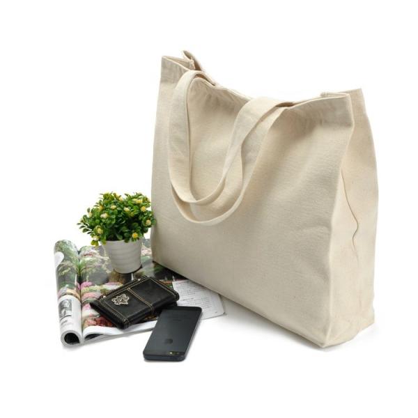Reusable Blank Canvas Tote Bag Women Foldable Cotton Shopping Bags