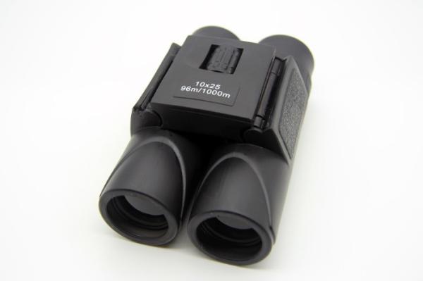 Foldable 10x25 Lightweight Travel Binoculars 288ft / 1000yds Blue Film Lens Coatings