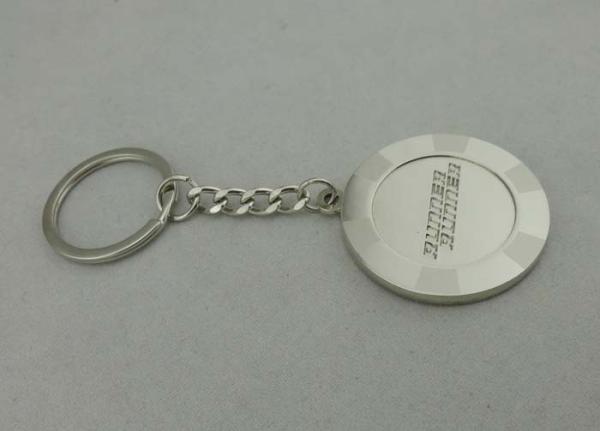 Engraved Key Chain with Brass Stamped and Silver Plating for Promotional Gift