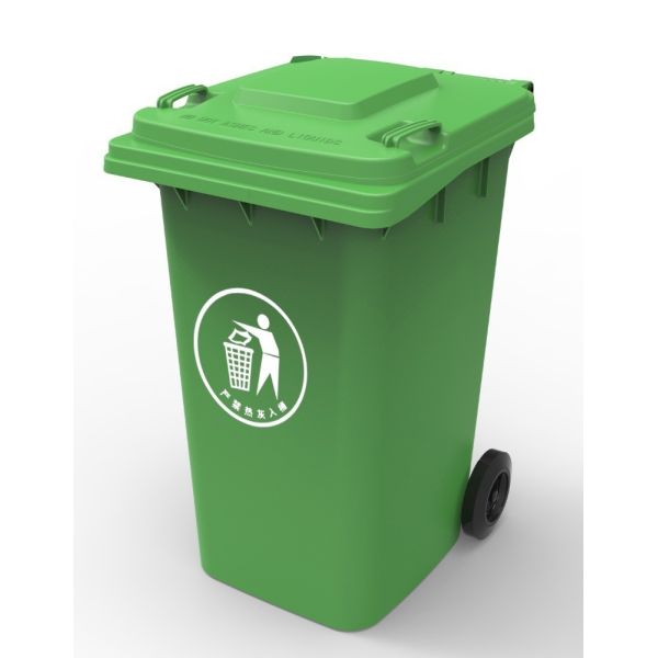 240L Plastic Garbage Containers with Wheels Standing Structure 10.6KG