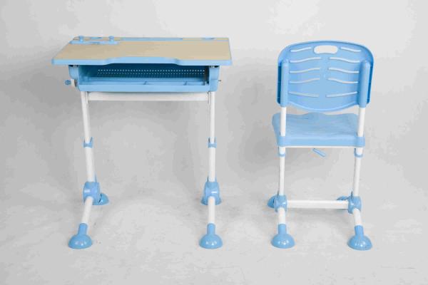 Hidden Drawer Plastic Kids Playroom Furniture Desk And Chair Set Adjustable Height / Foot