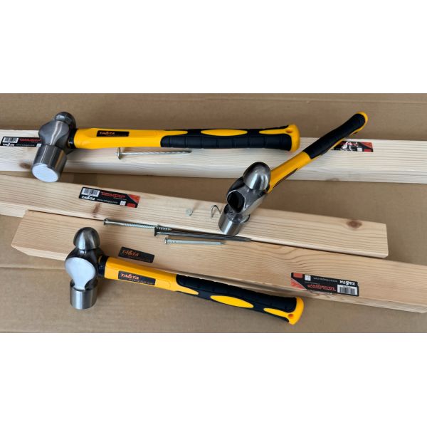 Ball pein hammer with fiberglass handle