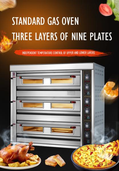 Anúncio publicitário padrão 0,9 kg/h do gás que coze Oven Three Deck