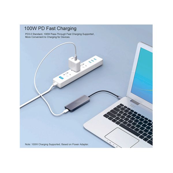 Rj45 Ethernet USB C Hdmi Docking Station 100M/S With SD / TF Card Reader