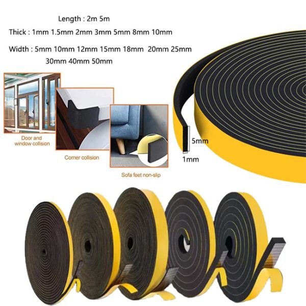 39Ft Self Adhesive Foam Weather Stripping for Window Door Sealing