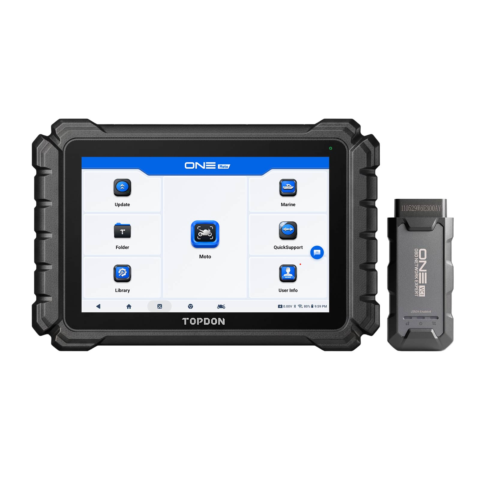 TOPDON ONE UltraDiag Moto Wireless Motorcycle Diagnostic Tool Bi-directional Control Scanner For 100+ Brands Motorcyles, ATVs and Marine Vehicles, 45 Languages