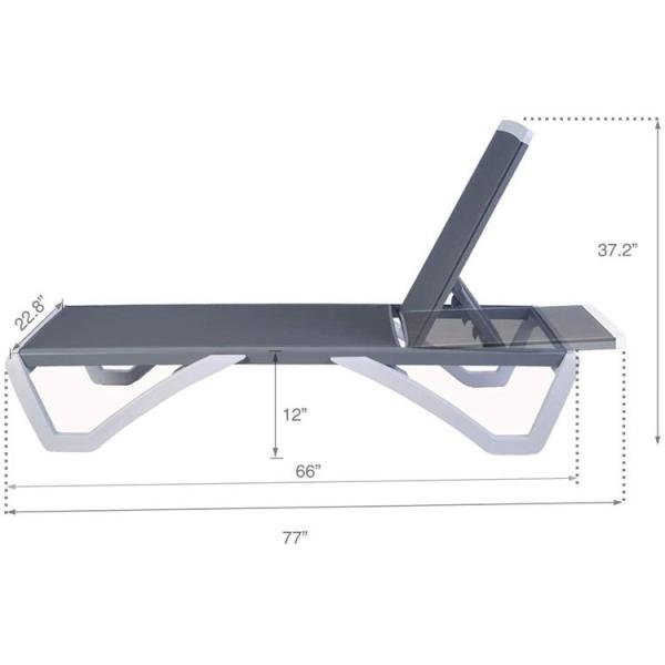 Durable SGS 77*24*21 inch Outdoor Plastic Lounge Chairs For Swimming Pool