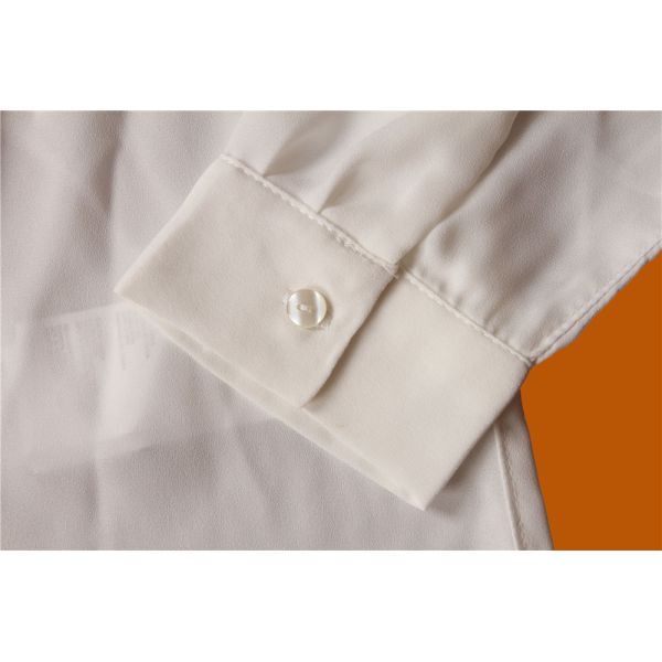 Casual White Princess Collar Shirt 100% Polyester With Cute Bandage