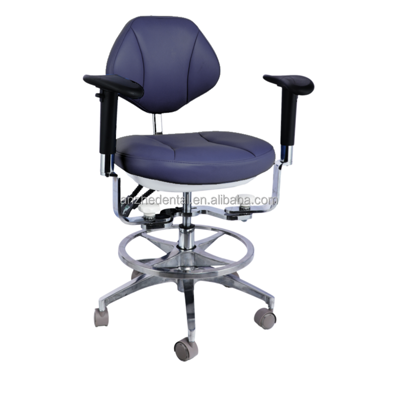 Ergonomic Design Dental Assistant Chair 5 Universal Wheels Dentsit Stool With Double Armrest