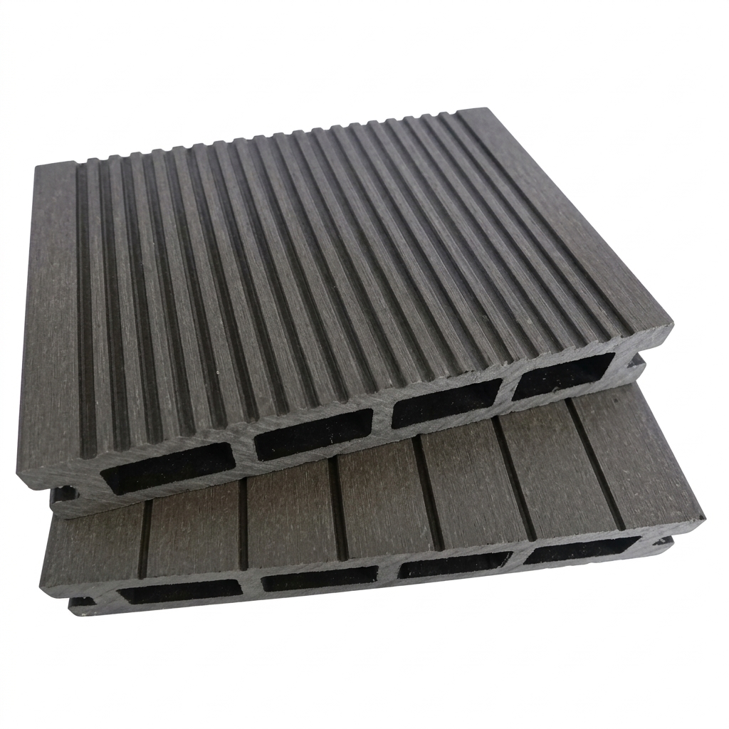 Waterproof Smooth Surface 140x23mm Solid Composite Decking Board Courtyard
